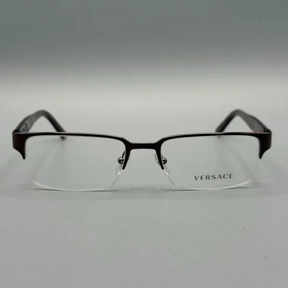Versace VE1184 Eyeglasses Frames Brushed Brown Half Rim 53 18 140 - Picture 13 of 13